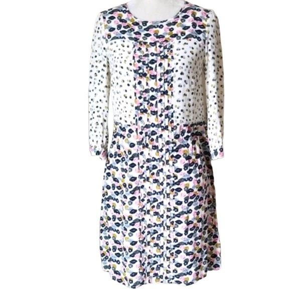 BODEN Hopscotch Poppy Meadow Pintuck Preppy Dress in Ivory size 10L - Picture 7 of 14